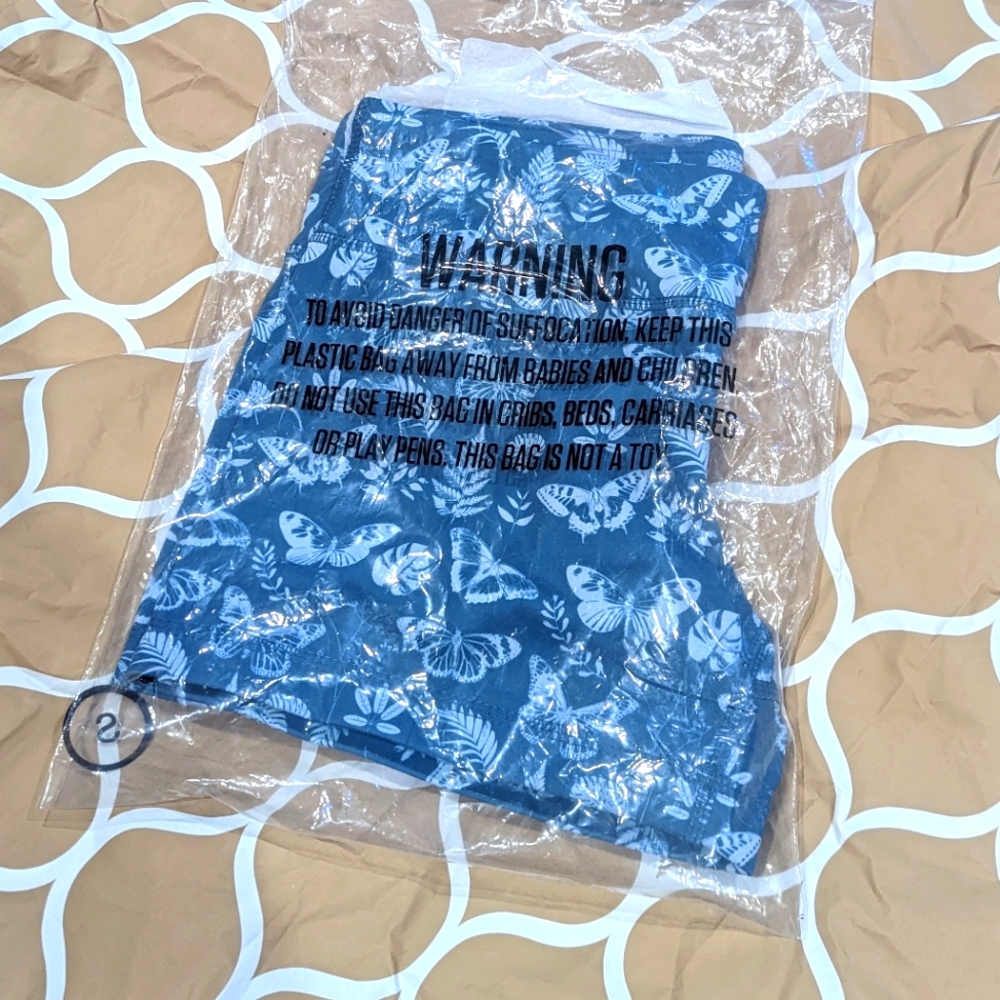 IAB "I am Becoming" 3 inch Booty shorts blue butterflies